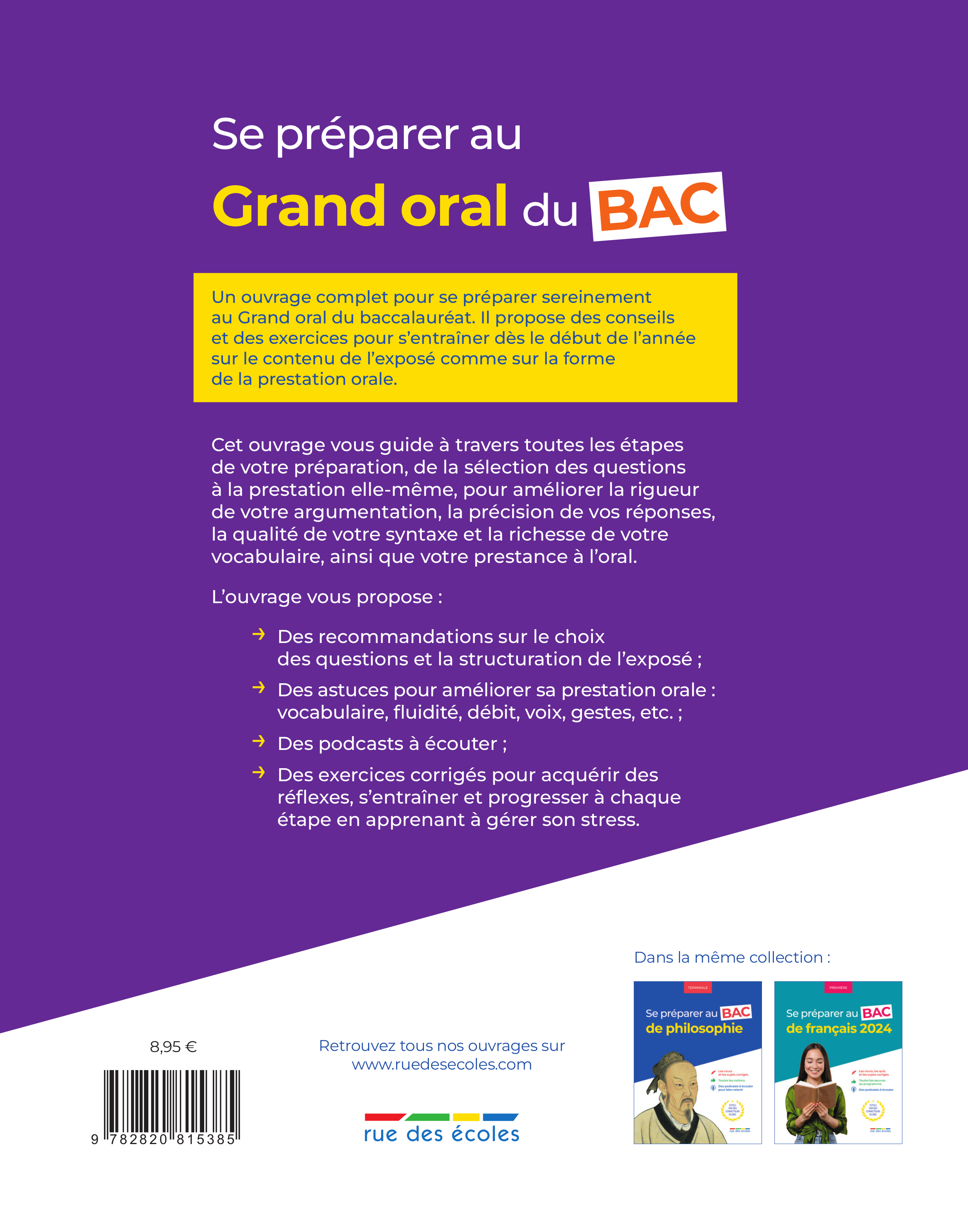 SE PREPARER AU GRAND ORAL DU BAC 2024 -  Collectif - RUE DES ECOLES