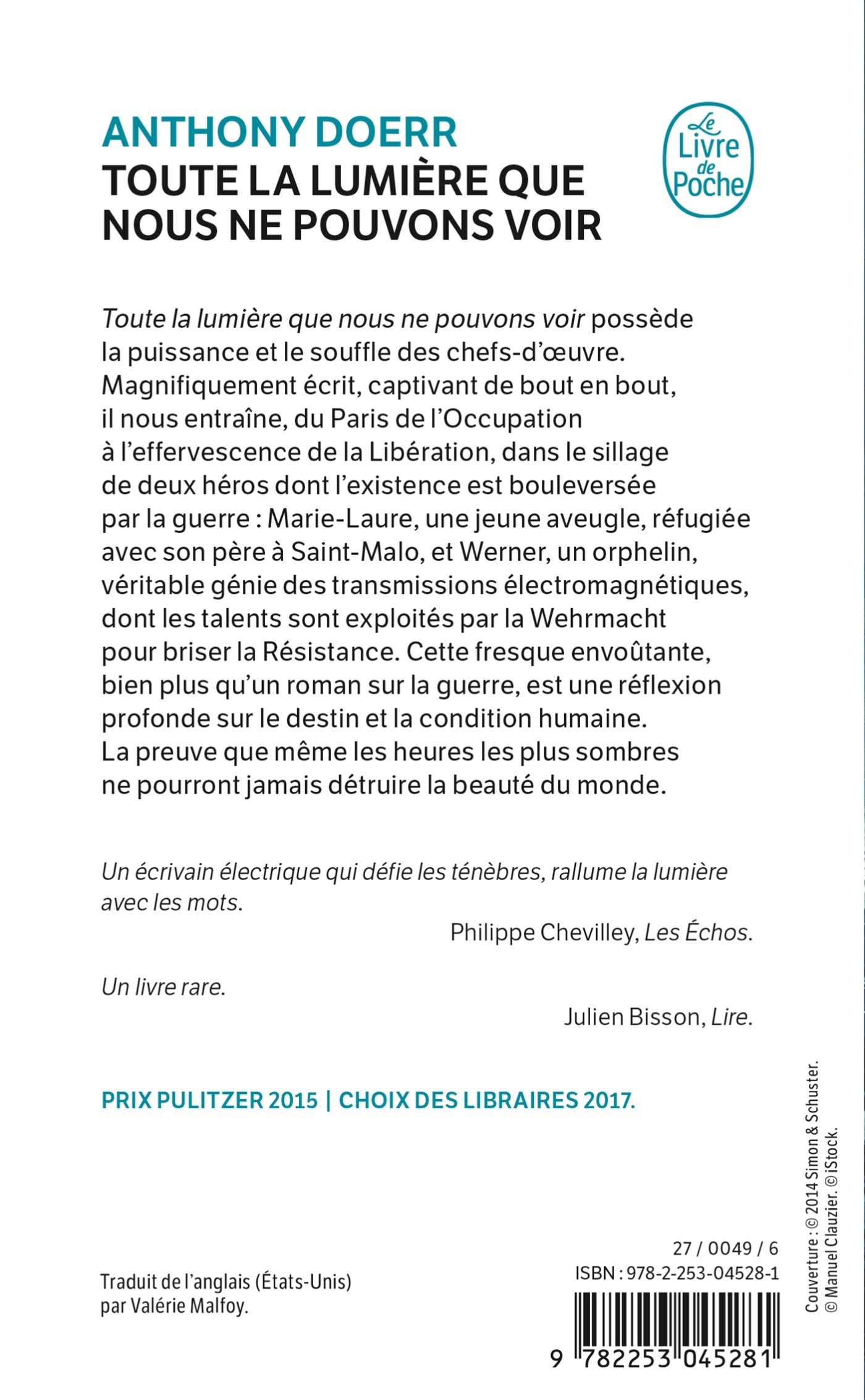 TOUTE LA LUMIERE QUE NOUS NE POUVONS VOIR - Anthony Doerr - LGF