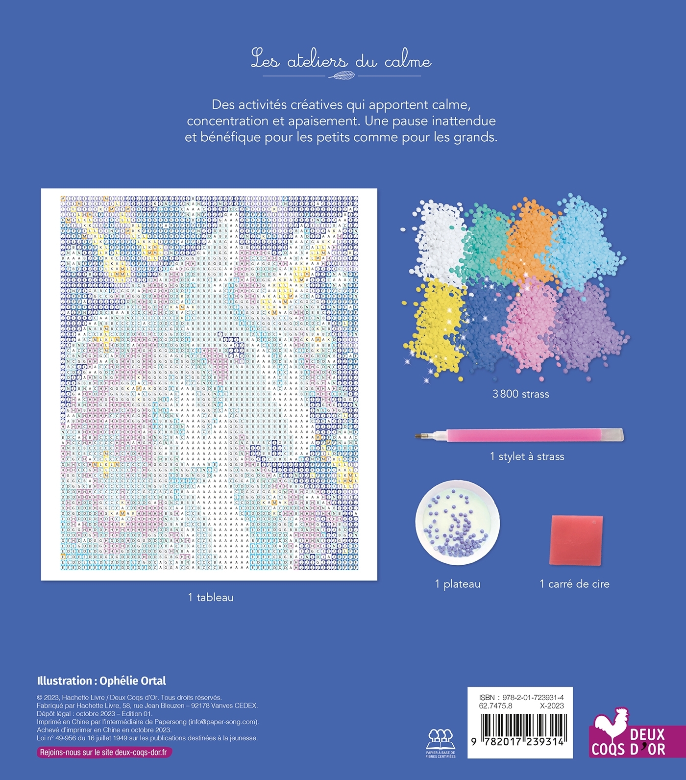 TABLEAU MINI STRASS LICORNE - BOITE AVEC ACCESSOIRES - Ophelie Ortal - DEUX COQS D OR