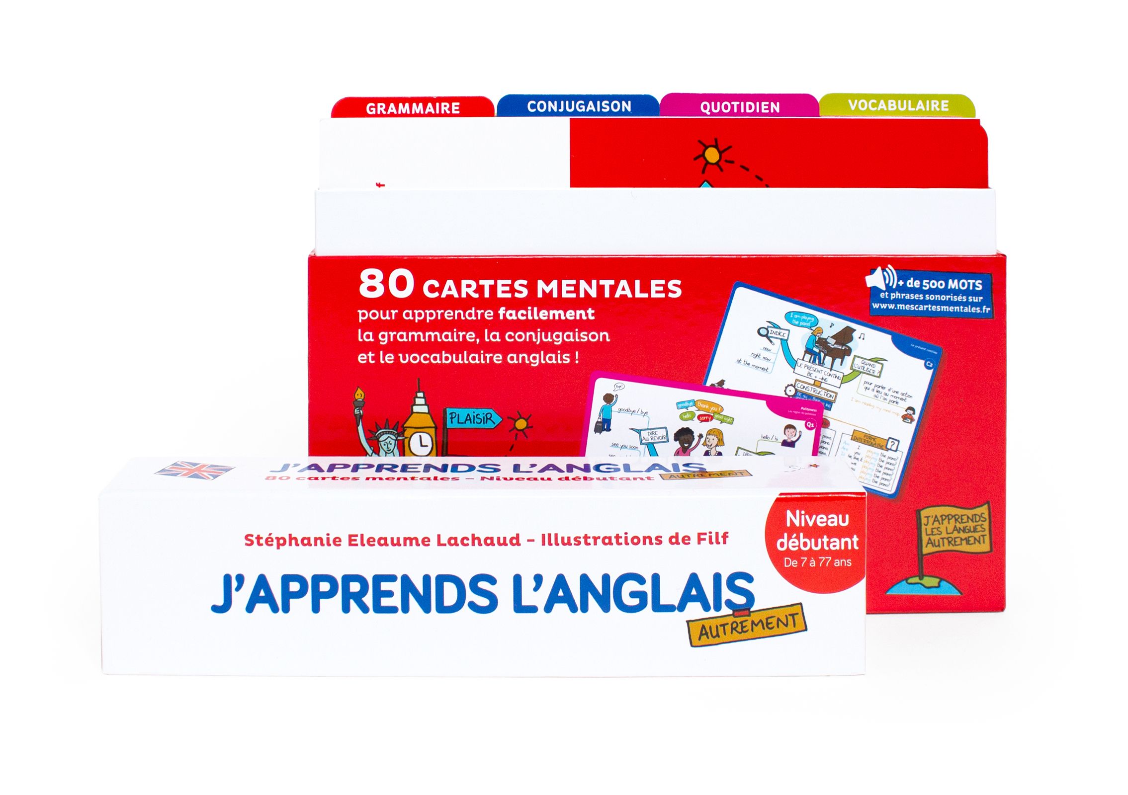 J-APPRENDS L-ANGLAIS AUTREMENT - NIVEAU DEBUTANT - 80 CARTES MENTALES POUR APPRENDRE FACILEMENT LE V - Stéphanie Eleaume Lachaud - EYROLLES