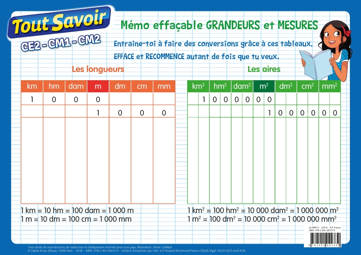 MEMO EFFACABLE GRANDEURS ET MESURES - XXX - HATIER