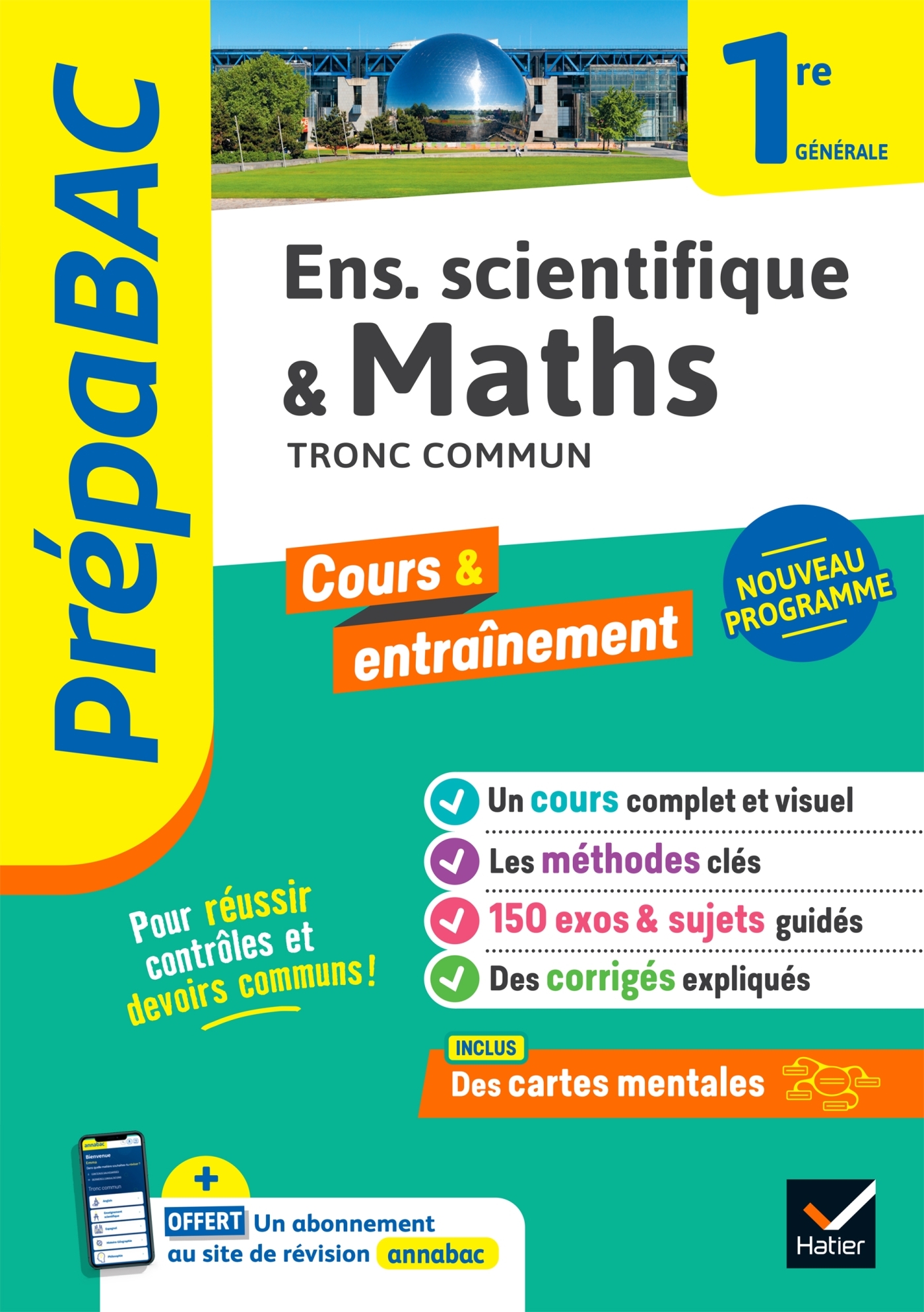 PREPABAC MATHS & ENSEIGNEMENT SCIENTIFIQUE (TRONC COMMUN) 1RE GENERALE - NOUVEAU PROGRAMME DE PREMIE - Isabelle Bednarek - Maitrepierre - HATIER