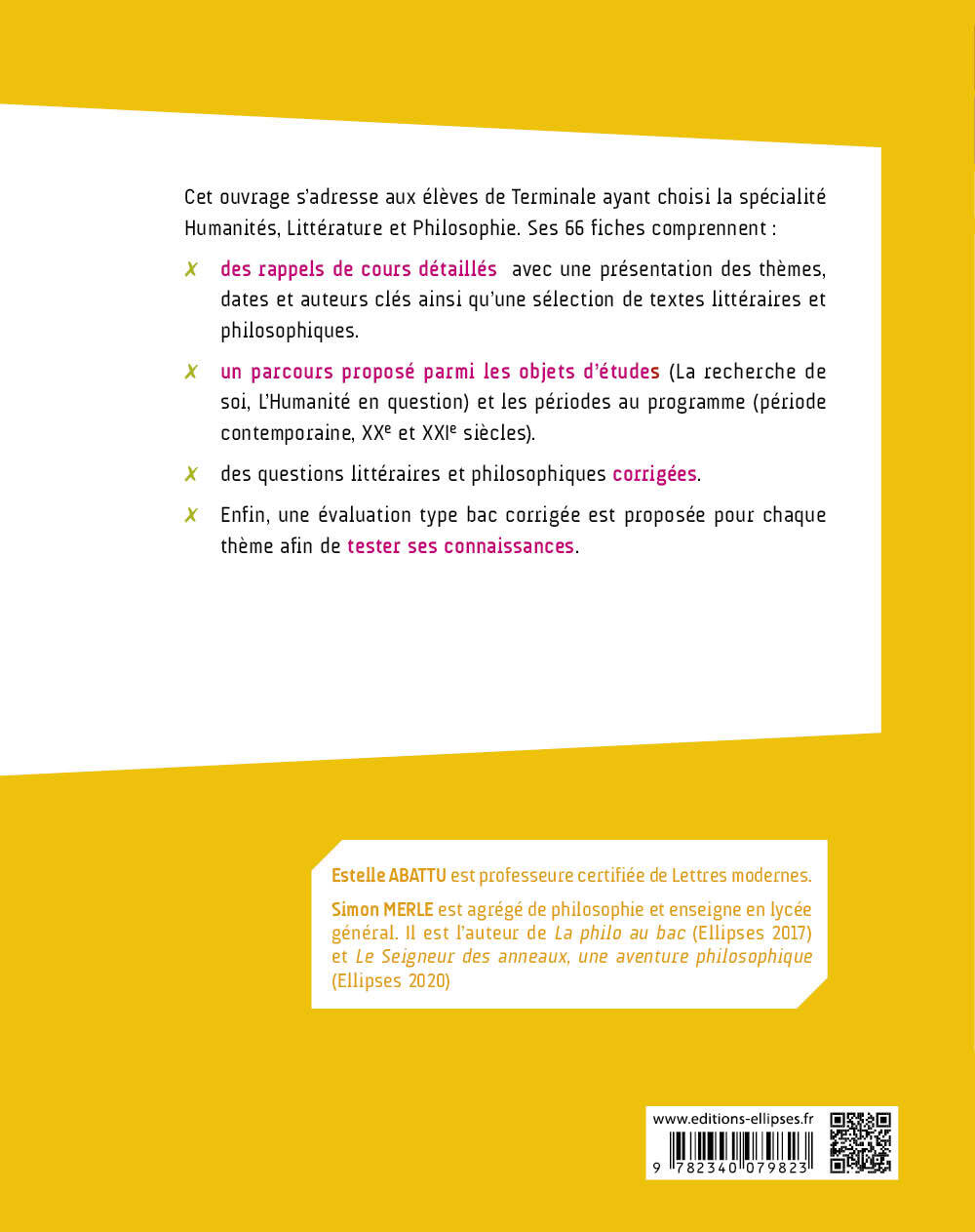 LES CLES DE LA SPECIALITE HUMANITES, LITTERATURE ET PHILOSOPHIE EN 66 FICHES. TERMINALE. - 2E EDITIO - Estelle Abattu - ELLIPSES