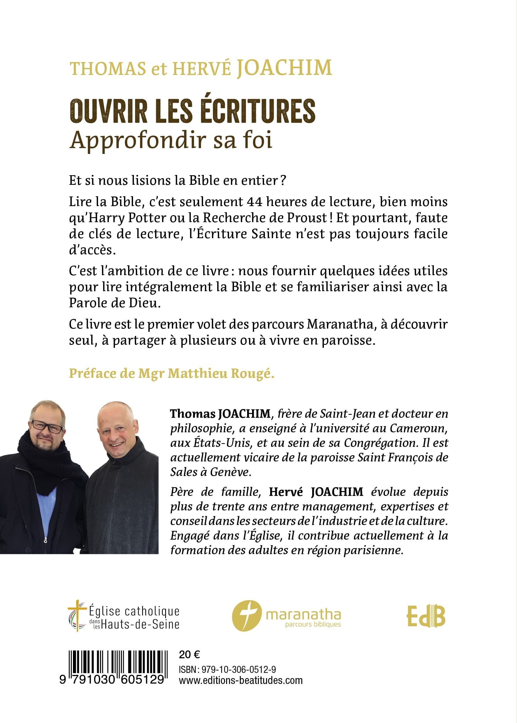 OUVRIR LES ECRITURES - PARCOURS BIBLIQUE MARANATHA - Thomas Joachim - BEATITUDES