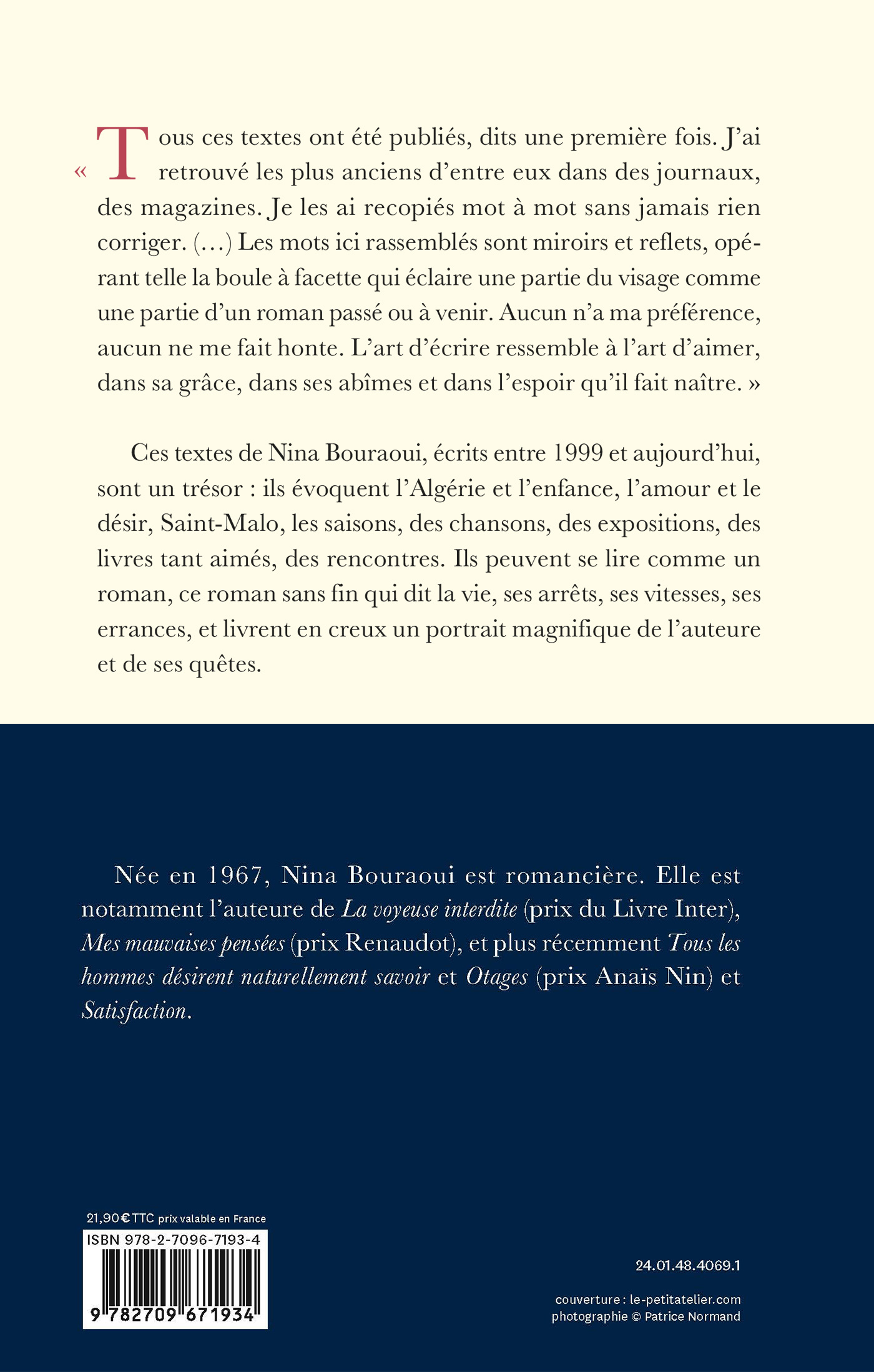 LE DESIR D-UN ROMAN SANS FIN - Nina Bouraoui - LATTES