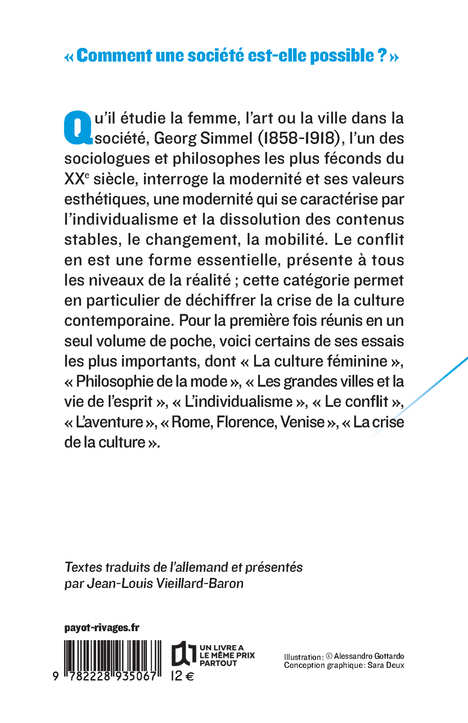 PHILOSOPHIE DE LA MODERNITE - Georg SIMMEL - PAYOT