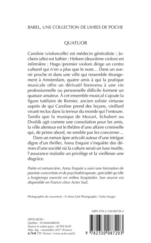 QUATUOR - Anna Enquist - ACTES SUD