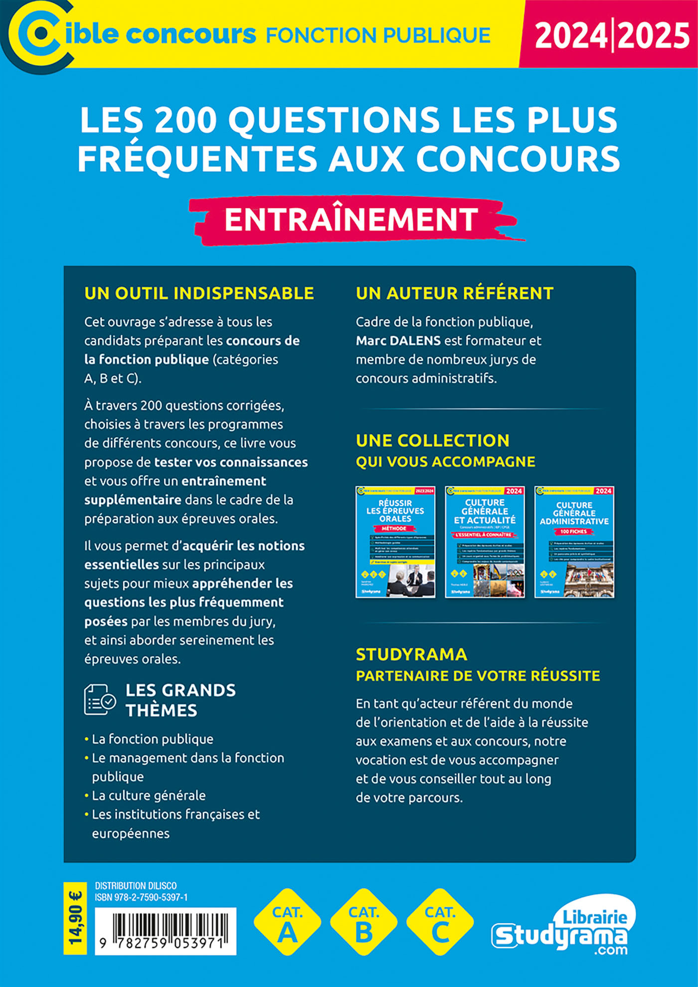 LES 200 QUESTIONS LES PLUS FREQUENTES AUX CONCOURS - ENTRAINEMENT - Marc Dalens - STUDYRAMA