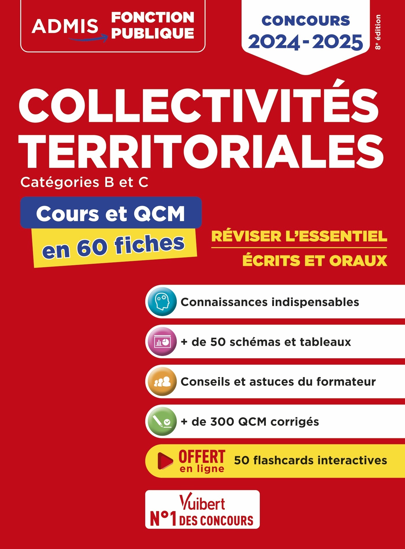 COLLECTIVITES TERRITORIALES - COURS ET QCM - CATEGORIES A, B ET C - L-ESSENTIEL EN 53 FICHES - CONCO - Pierre-Brice Lebrun - VUIBERT