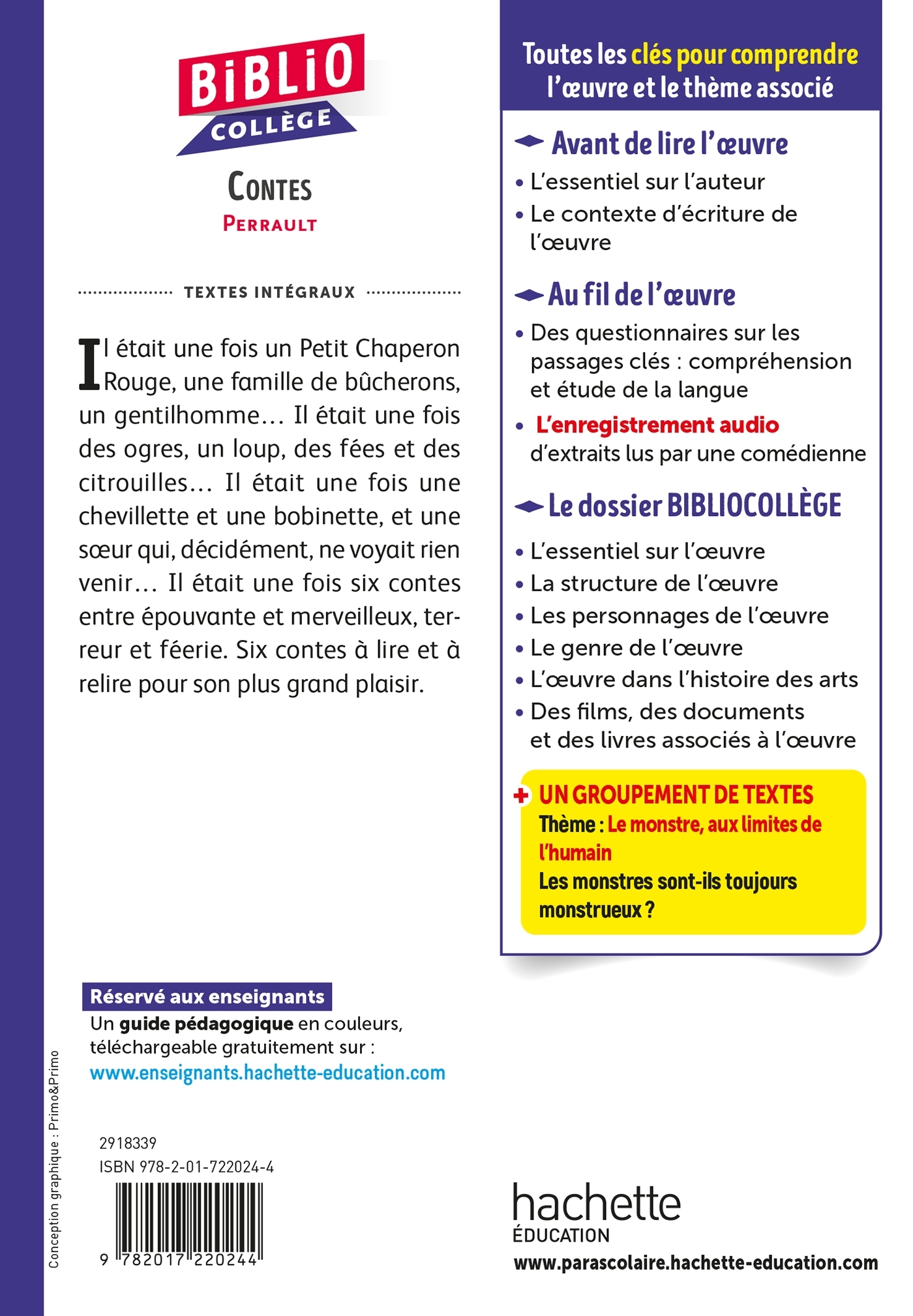 Bibliocollège - Contes, Perrault - Charles Perrault - HACHETTE EDUC