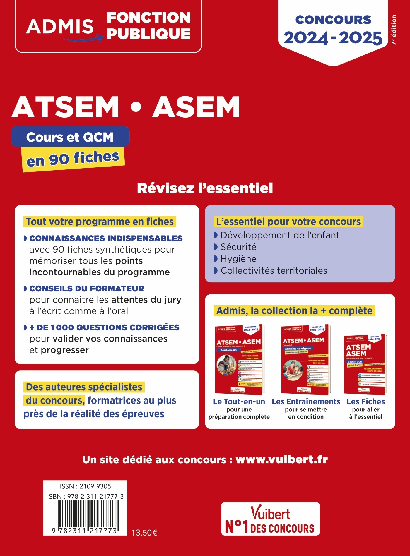 ATSEM - ASEM - CATEGORIE C - COURS ET QCM EN 90 FICHES - EXTERNE, INTERNE, 3E VOIE - 2024-2025 - Pierre-Brice Lebrun - VUIBERT