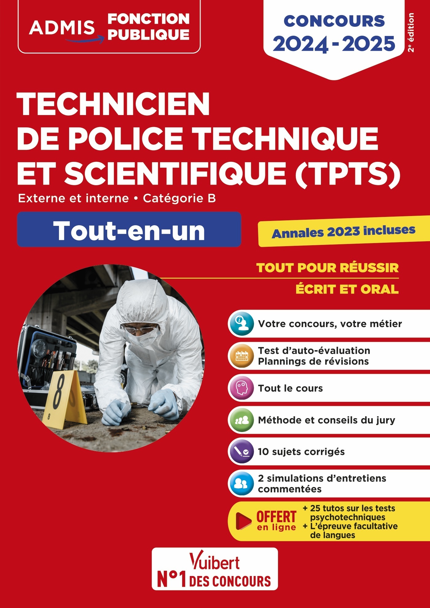 CONCOURS TPTS - TECHNICIEN DE POLICE TECHNIQUE ET SCIENTIFIQUE - CATEGORIE B - TOUT-EN-UN - EXTERNE - Hervé Macquart - VUIBERT