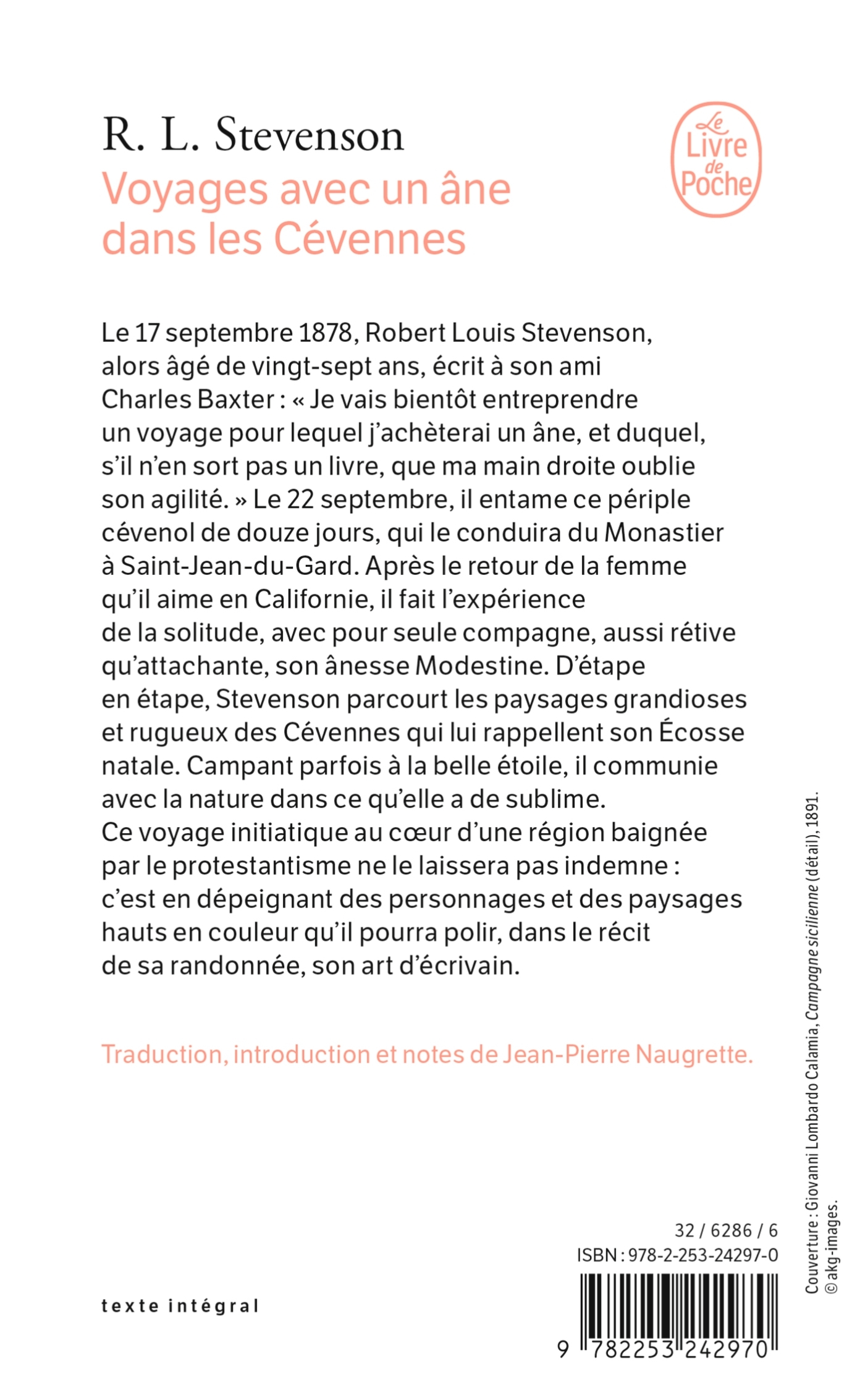 VOYAGE AVEC UN ANE DANS LES CEVENNES - Robert Louis Stevenson - LGF