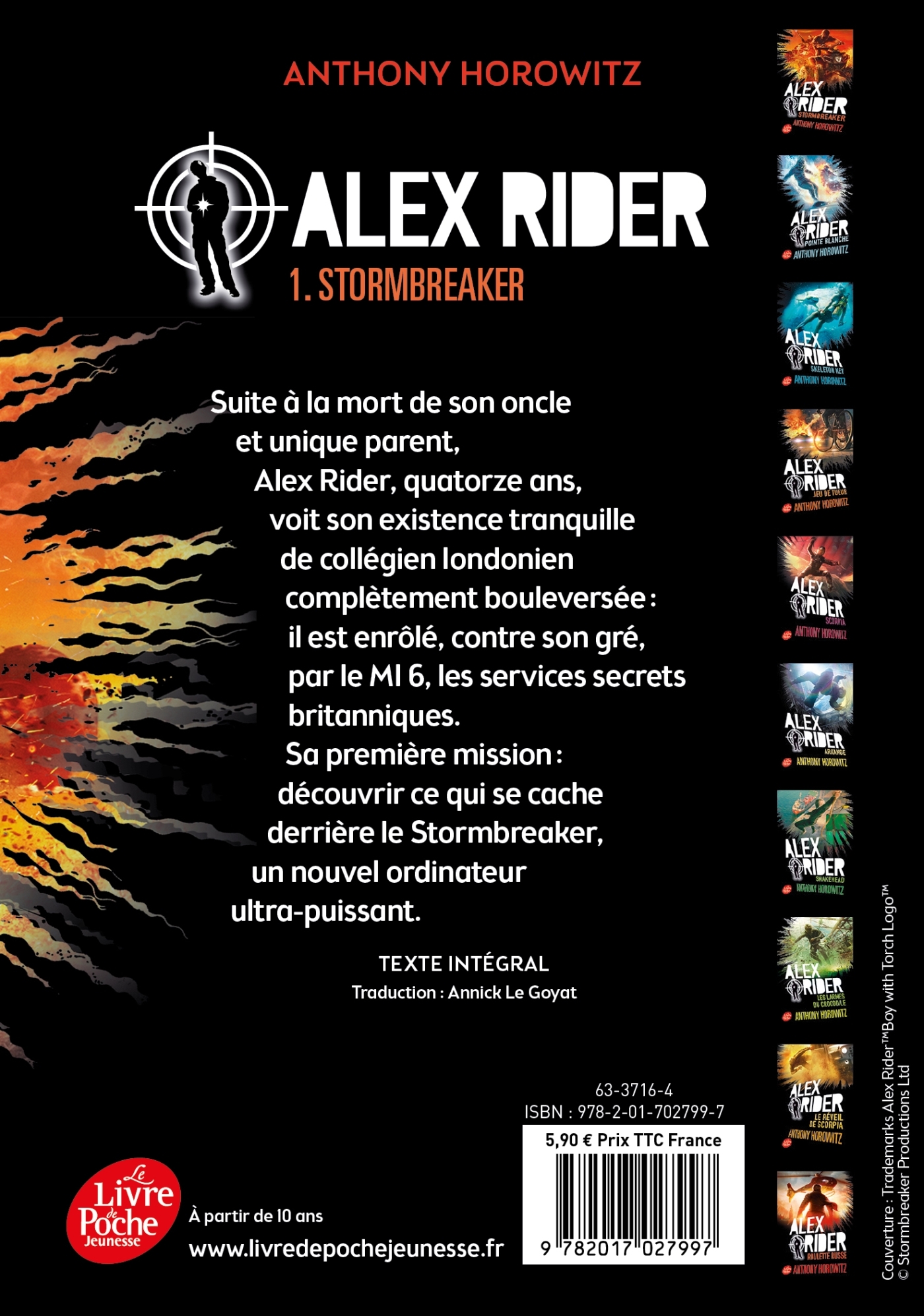 ALEX RIDER - T1 - STORMBREAKER (COLL.REF.) - VERSION SANS JAQUETTE - Anthony Horowitz - POCHE JEUNESSE