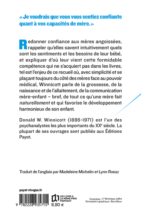 Le Bébé et sa mère - Donald W. Winnicott - PAYOT