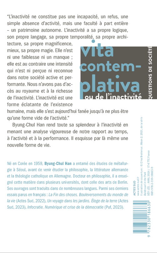 VITA CONTEMPLATIVA - Byung-Chul Han - ACTES SUD