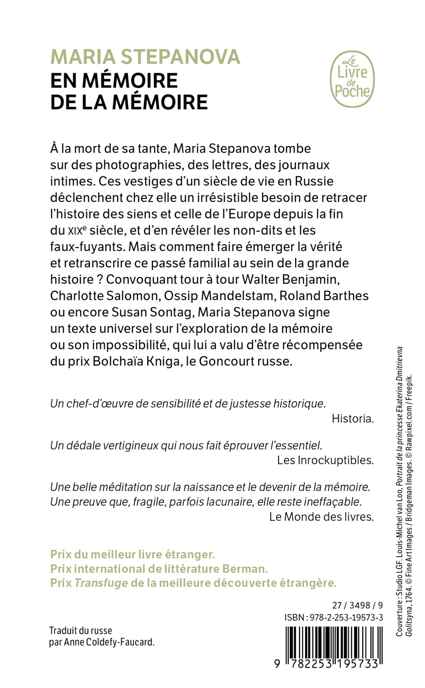 EN MEMOIRE DE LA MEMOIRE - Maria Stepanova - LGF