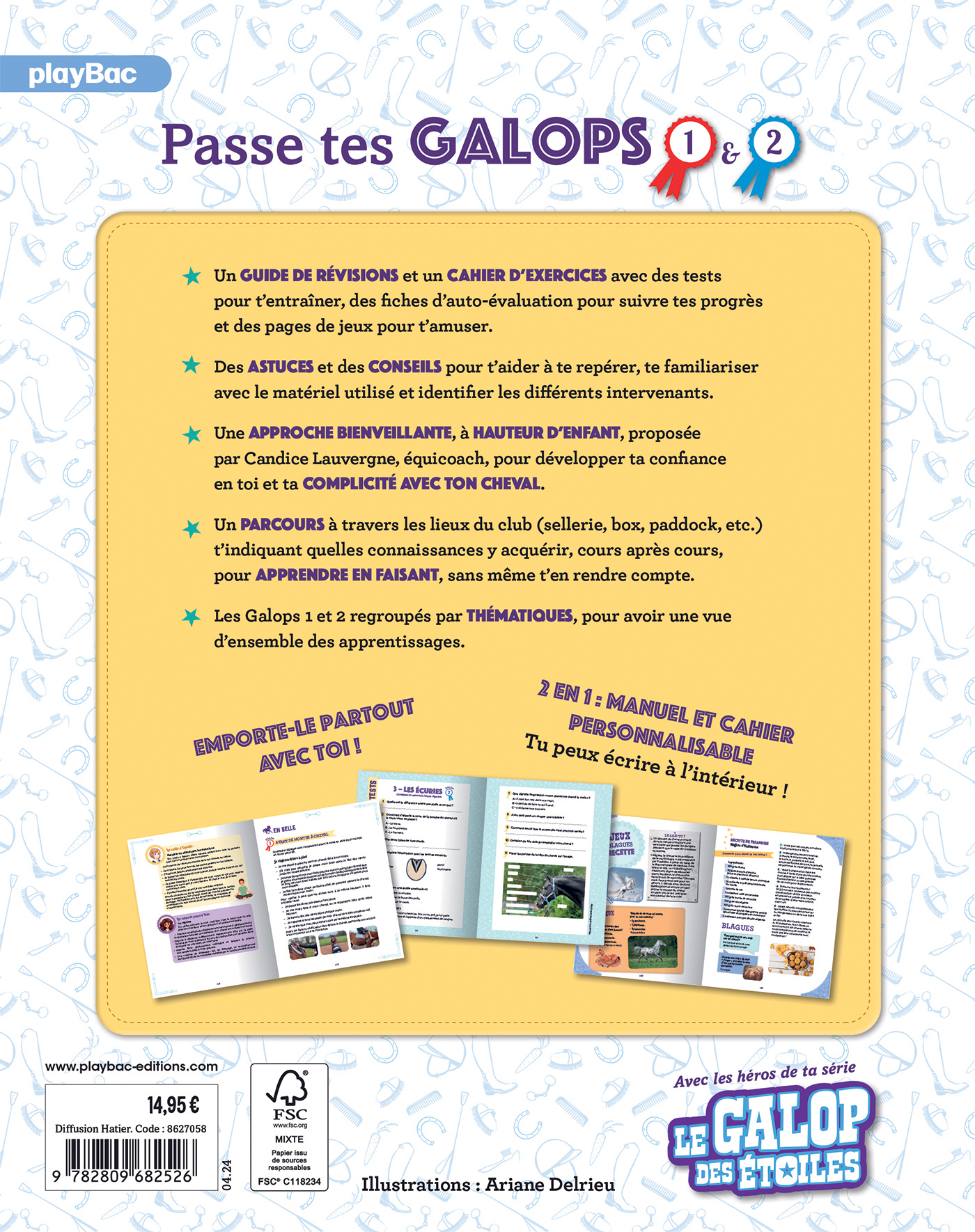 Passe tes galops 1 et 2 - Guide pour réussir les examens théoriques et pratiques - Ariane Delrieu - PLAY BAC