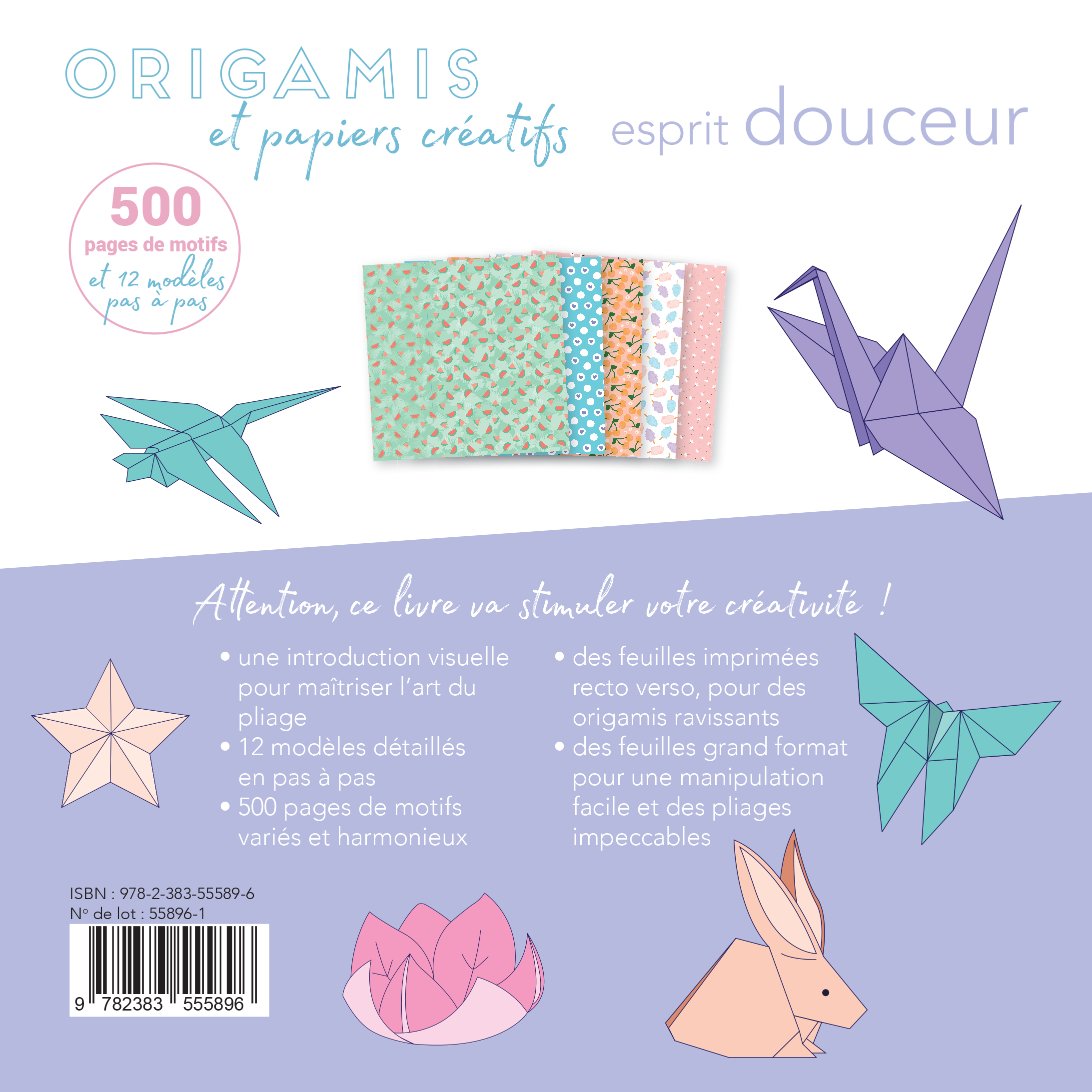 Origamis et papiers créatifs - Esprit douceur -  Collectif - MERCILESLIVRES