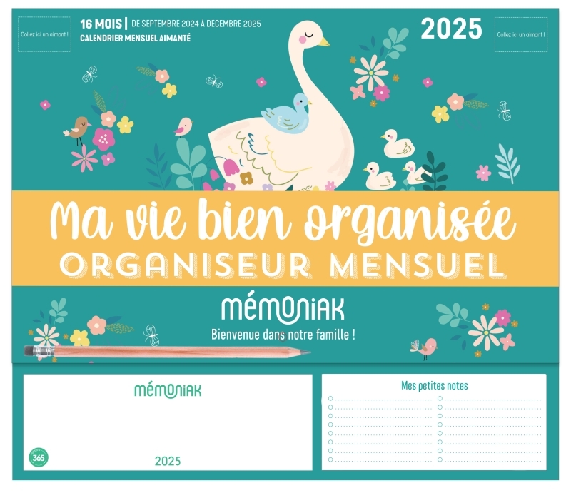 MINI-ORGANISEUR FAMILIAL MEMONIAK 2025 MA VIE BIEN ORGANISEE - Yolande SIX - 365 PARIS