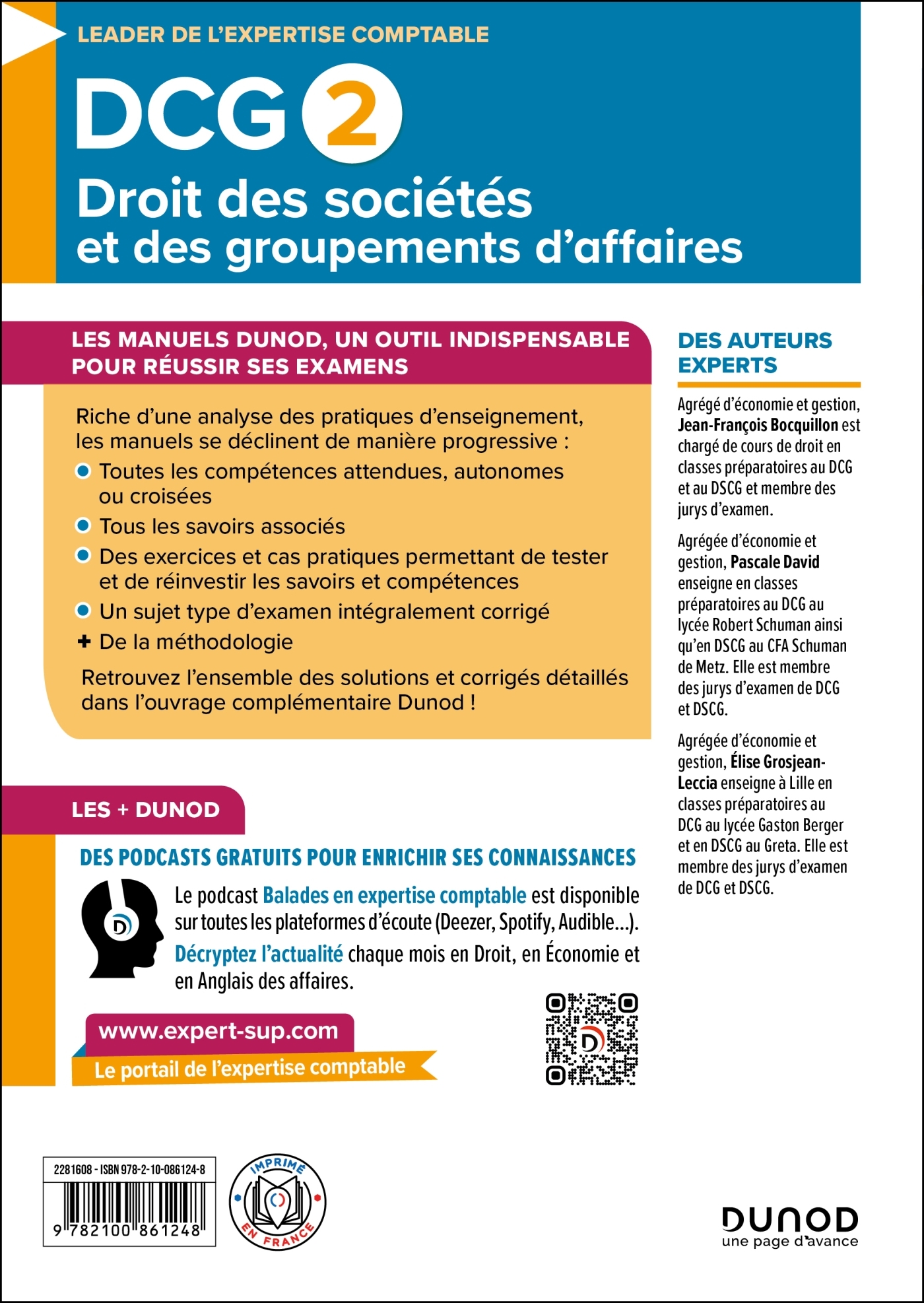 DCG 2 DROIT DES SOCIETES ET DES GROUPEMENTS D AFFAIRES - 1 - DCG 2 DROIT DES SOCIETES ET DES GROUPEM - Jean-François Bocquillon - DUNOD