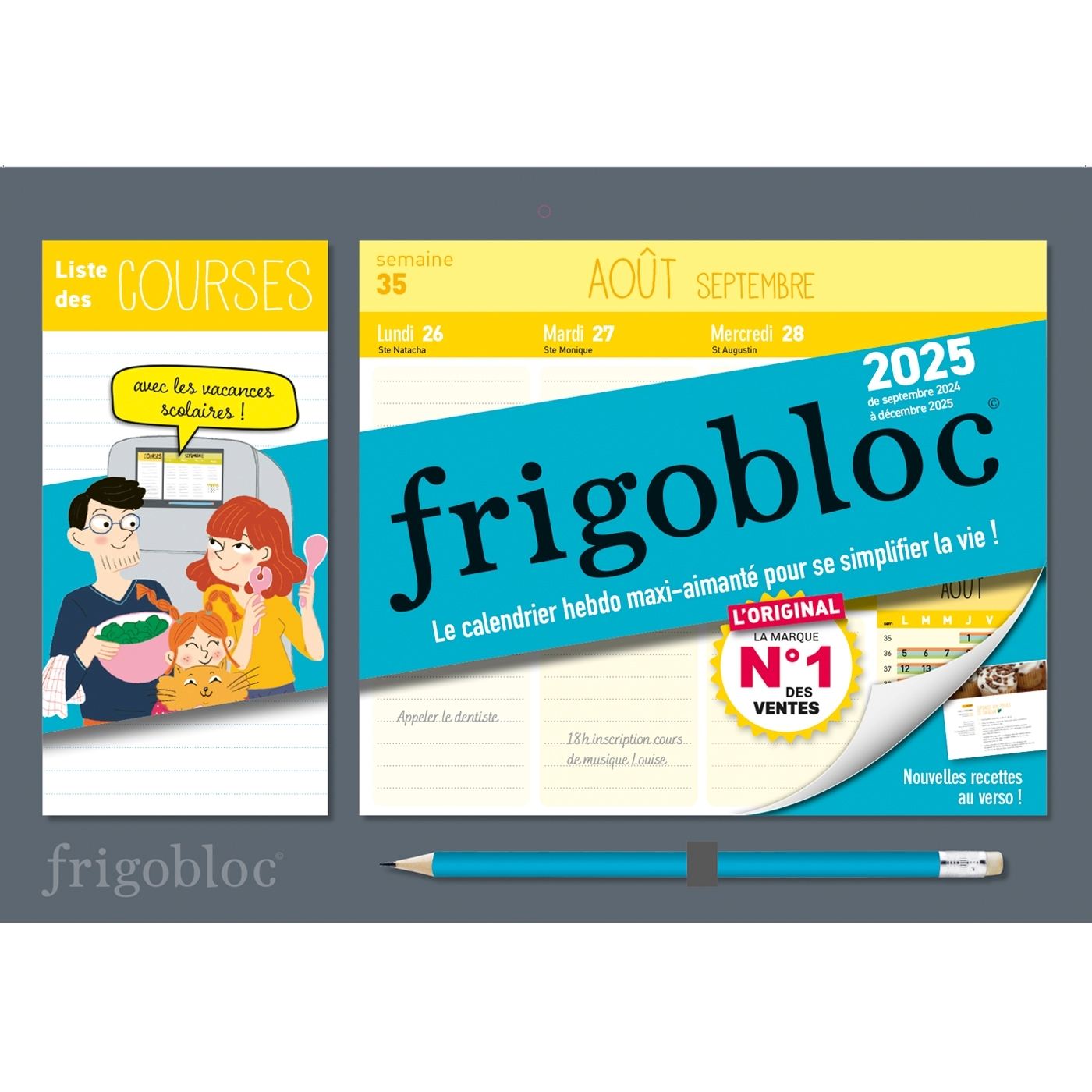 Frigobloc Hebdomadaire compact 2025-Calendrier d'organisation familiale/ sem -   - PLAY BAC