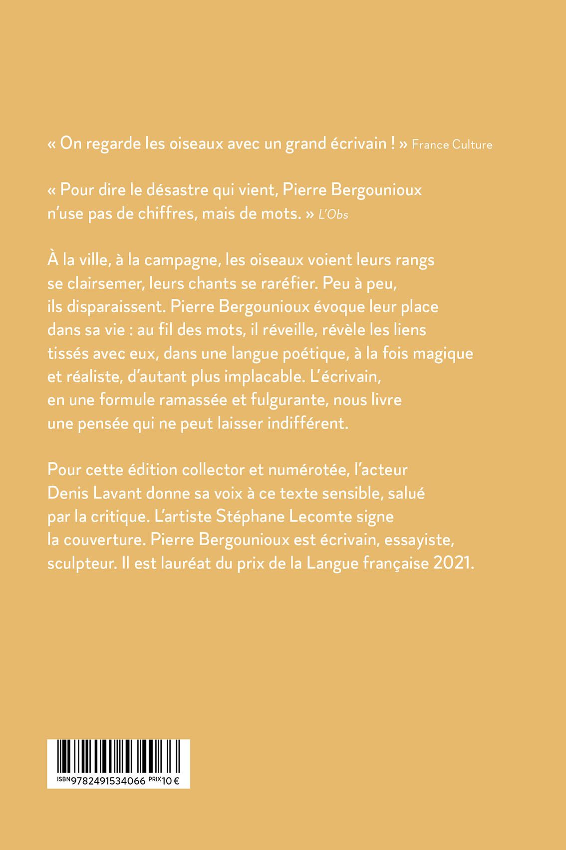 PENSER, DECIDER, AGIR - LES OISEAUX  EDITION COLLECTOR - Pierre Bergounioux - BELOPOLIE