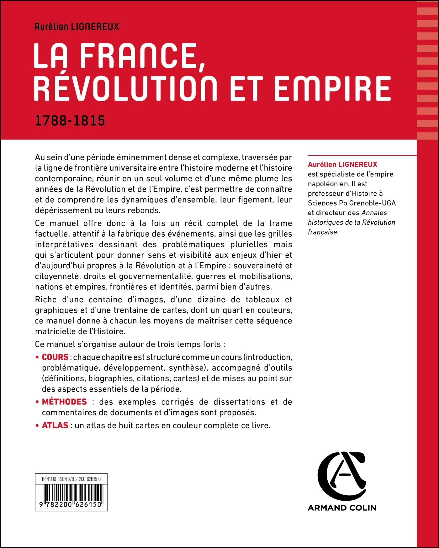 LA FRANCE - REVOLUTION ET EMPIRE - 1788-1815 - Aurélien Lignereux - ARMAND COLIN