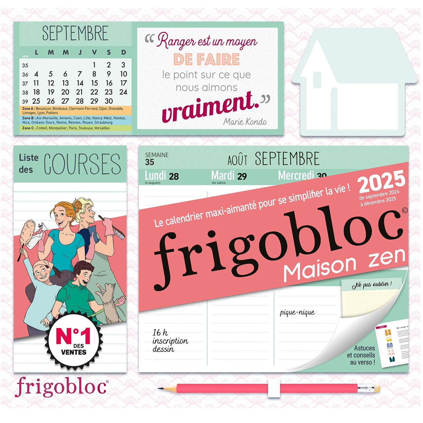 FRIGOBLOC HEBDOMADAIRE 2025 MAISON ZEN (DE SEPT. 2024 A DEC. 2025) -   - PLAY BAC