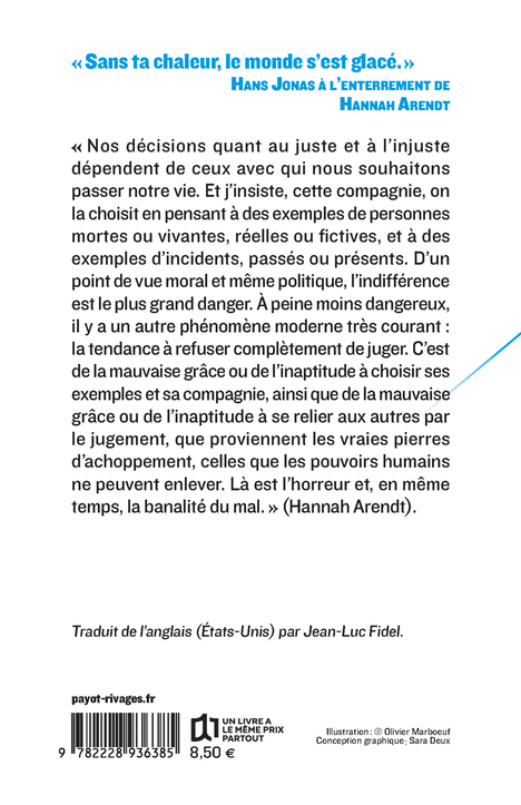 QUESTIONS DE PHILOSOPHIE MORALE - Hannah Arendt - PAYOT