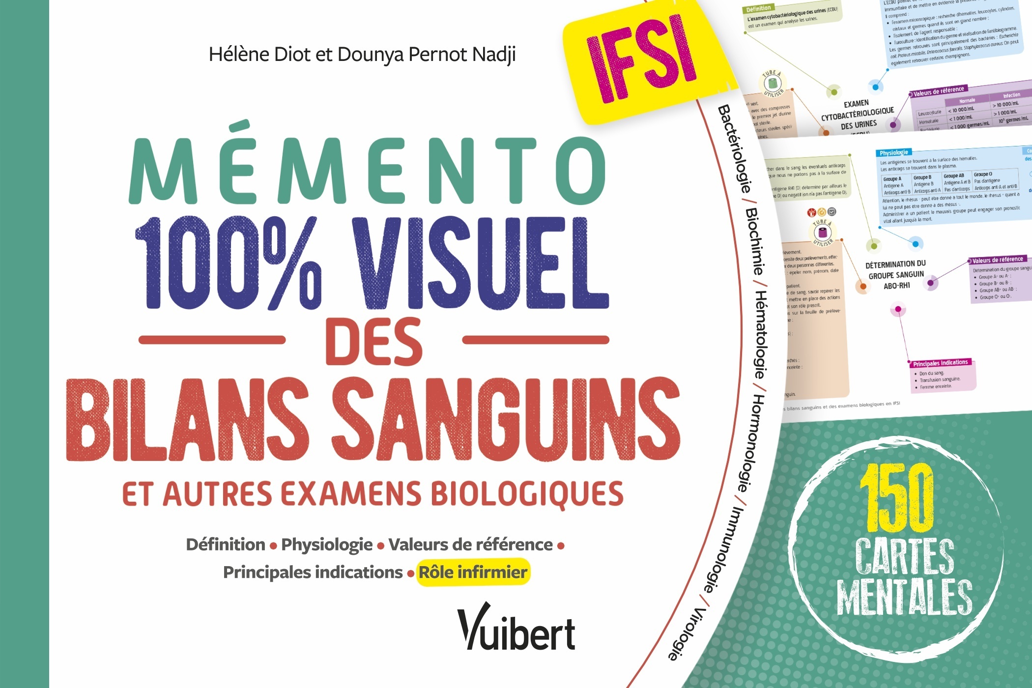 MEMENTO 100% VISUEL DES BILANS SANGUINS IFSI - 150 FICHES COLOREES POUR MEMORISER FACILEMENT LES EXA - Hélène Diot - VUIBERT