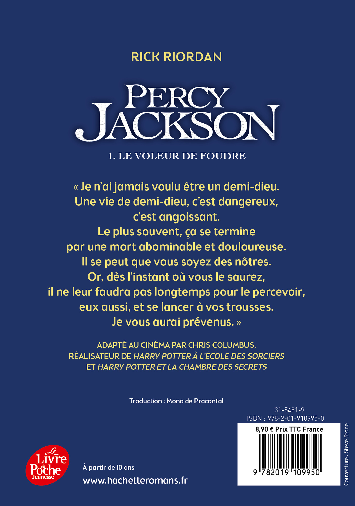 Percy Jackson - Tome 1 - Rick Riordan - POCHE JEUNESSE