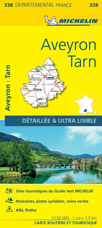 CARTE DEPARTEMENTALE AVEYRON, TARN 338 - XXX - MICHELIN