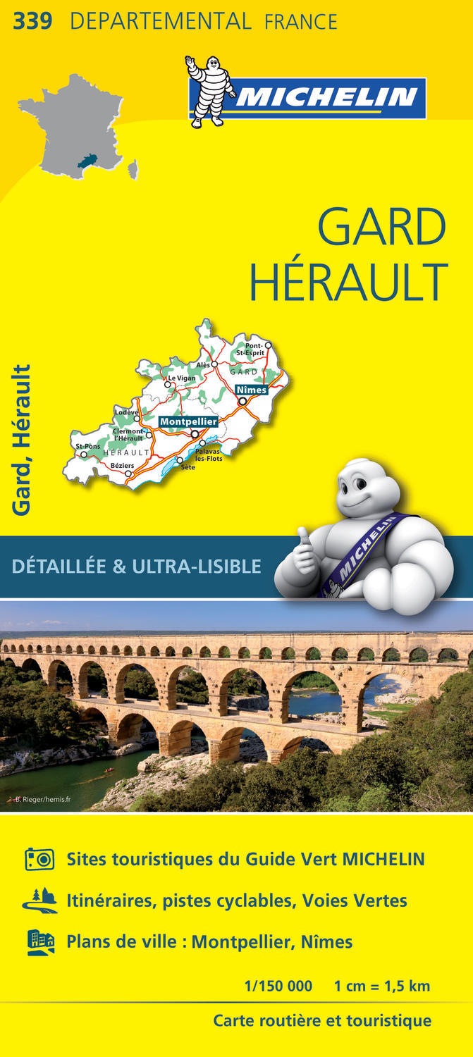 CARTE DEPARTEMENTALE 339 GARD, HERAULT - XXX - MICHELIN