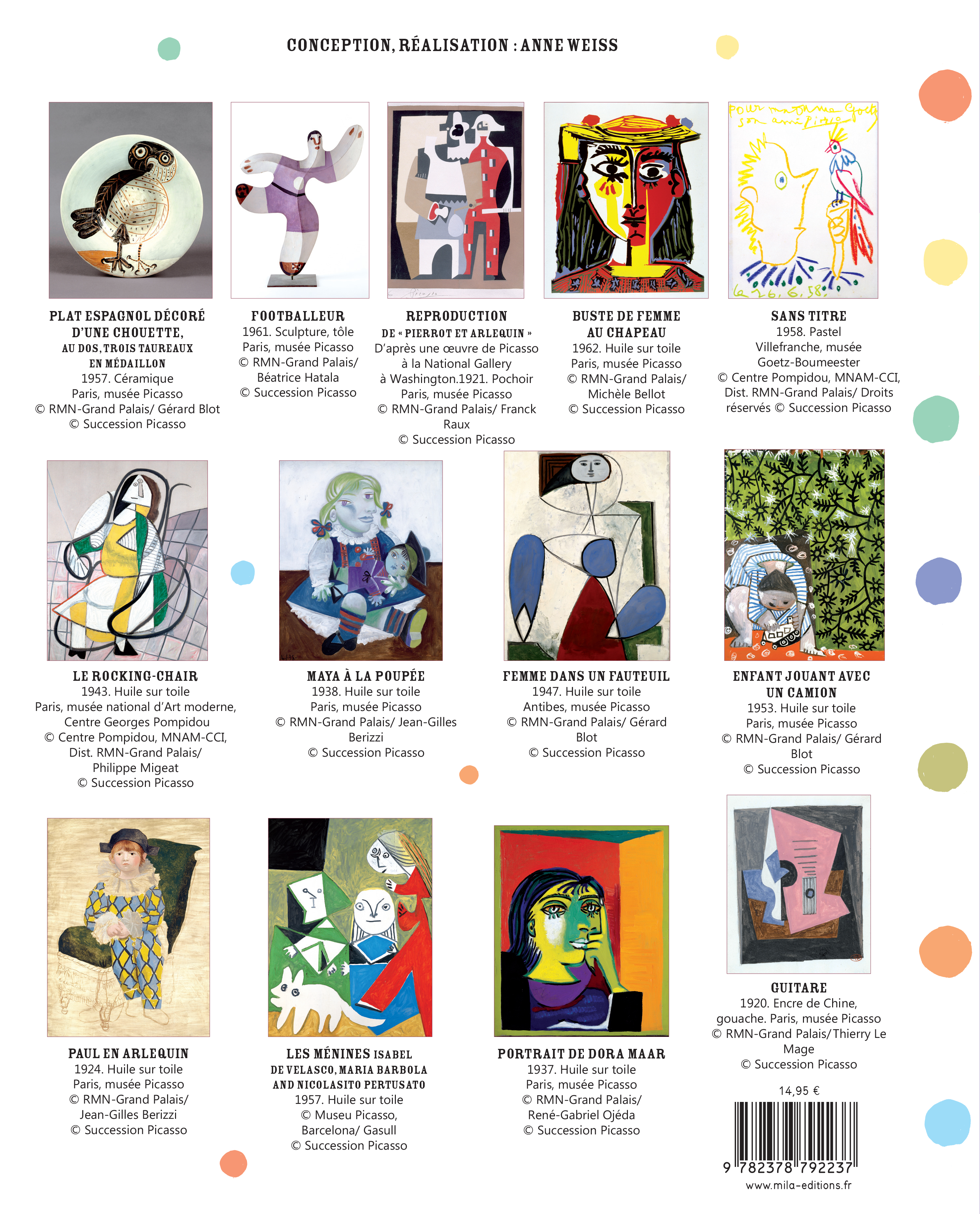 L-ART A COLORIER - PICASSO - 23 CHEFS-D-OEUVRE A COMPLETER - Anne Weiss - MILA