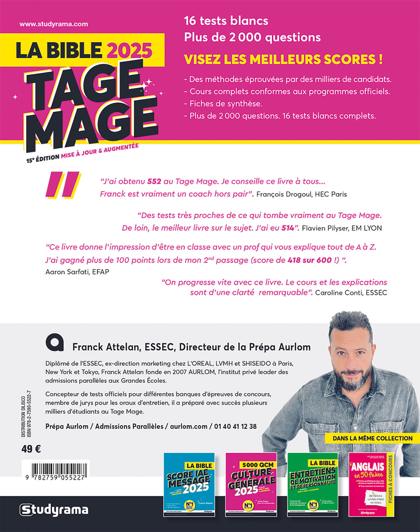 LE CHOIX DU SUCCES - LA BIBLE DU TAGE MAGE 2025 - 15E EDITION - Franck Attelan - STUDYRAMA