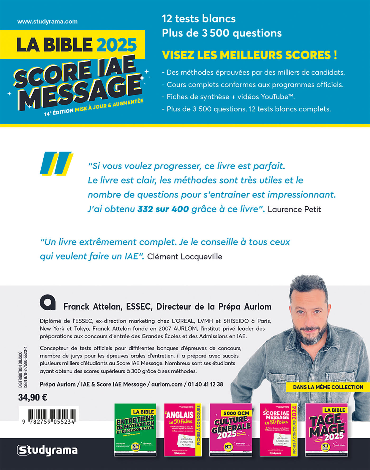 LE CHOIX DU SUCCES - LA BIBLE DU SCORE IAE MESSAGE 2025 - 14E EDTION - Franck Attelan - STUDYRAMA