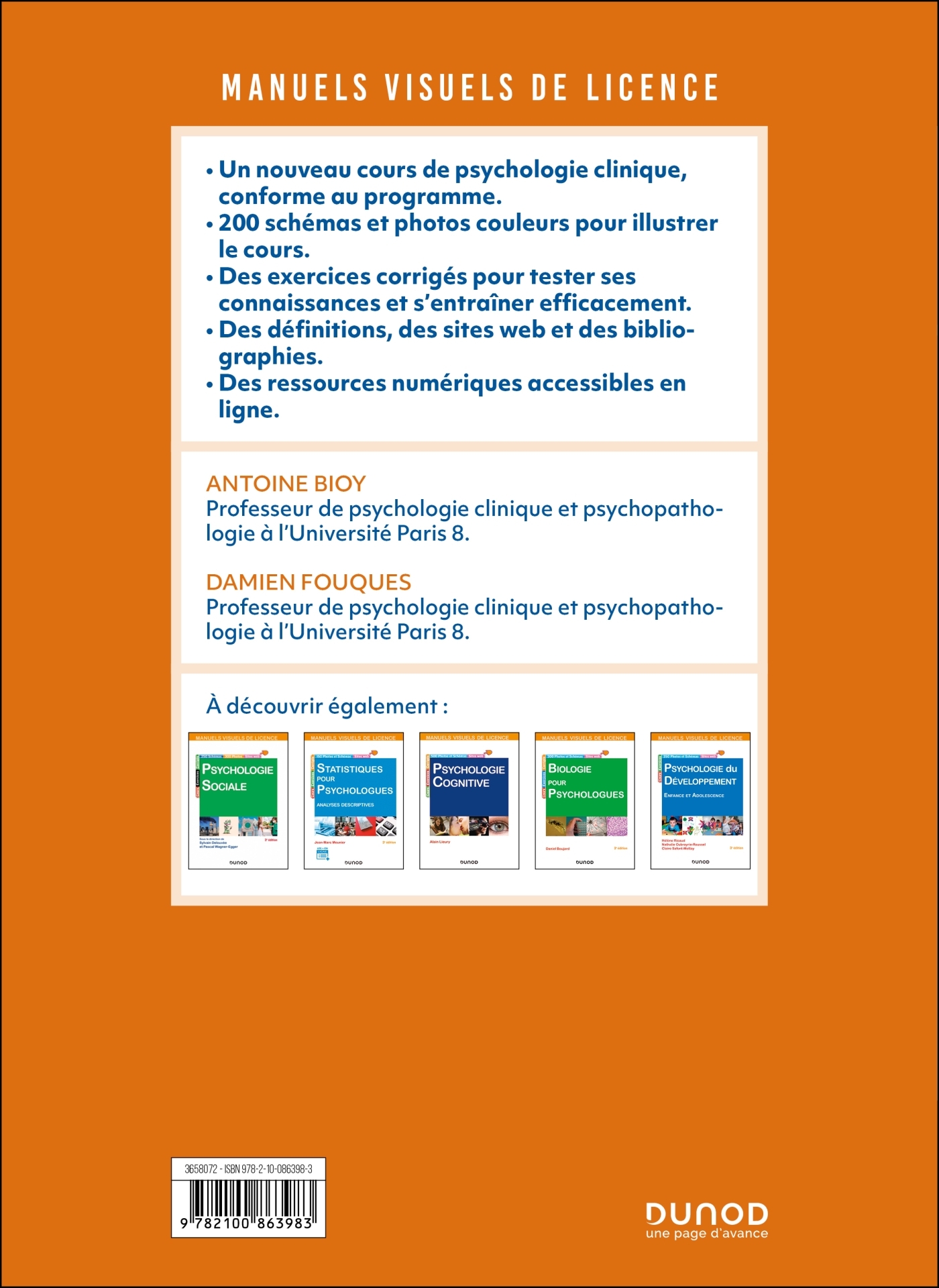 Manuel visuel de psychologie clinique et psychopathologie - 4e éd. - Antoine Bioy - DUNOD