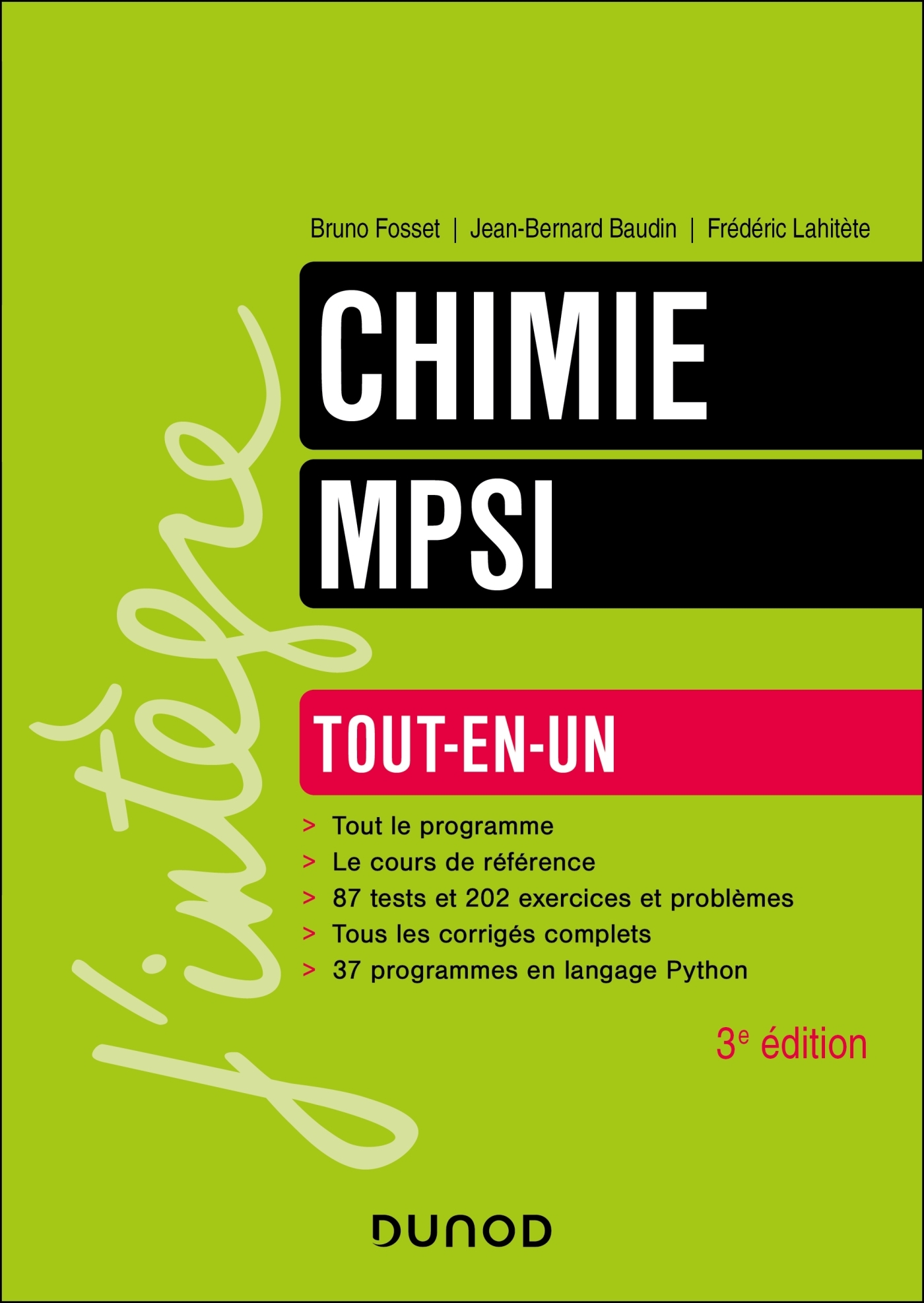 CHIMIE TOUT-EN-UN MPSI - 3E ED. - Bruno Fosset - DUNOD