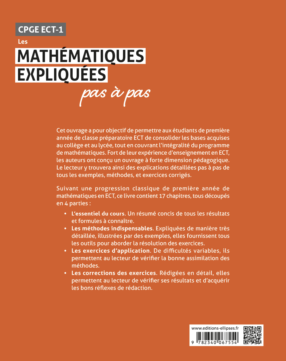 LES MATHEMATIQUES EXPLIQUEES PAS A PAS - CPGE ECT-1 - PROGRAMME 2021 - Adrien Fontaine - ELLIPSES