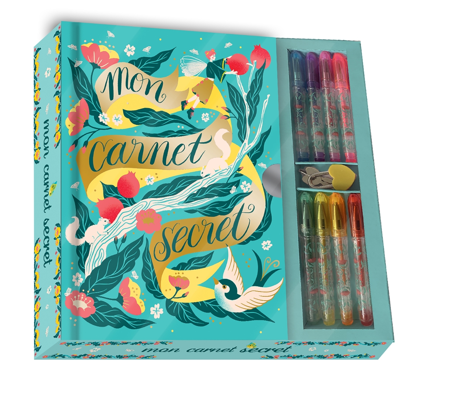 LES ATELIERS DE MANON BUCCIARELLI : MON CARNET SECRET : COFFRET AVEC 8 MINI FEUTRES PAILLET?S - Manon Bucciarelli - DEUX COQS D OR