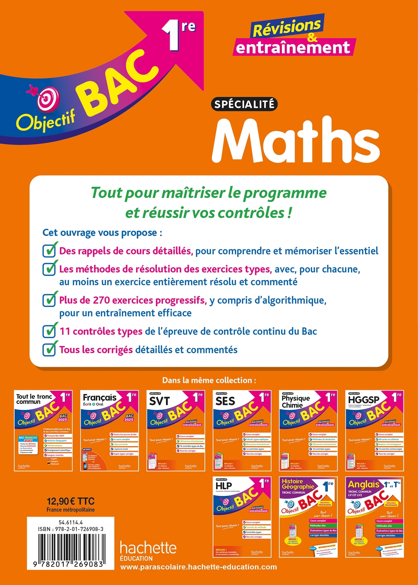 Objectif BAC 1re spécialité Maths BAC 2025 - Nadine Billa - HACHETTE EDUC