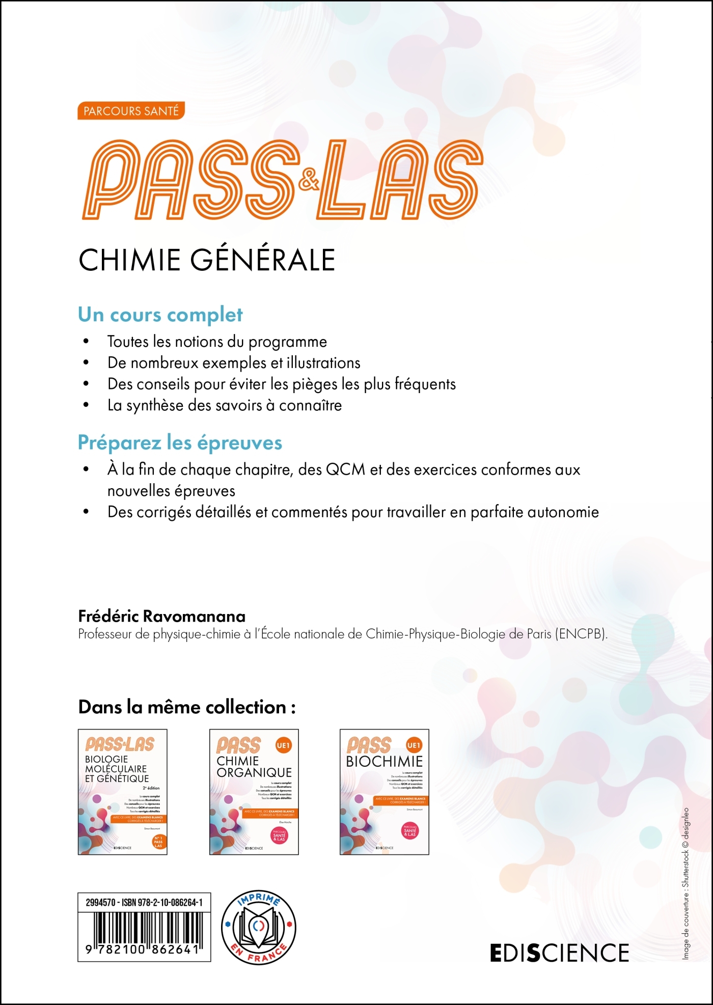 PASS & LAS CHIMIE GENERALE - 6E ED. - MANUEL : COURS + ENTRAINEMENTS CORRIGES - Frédéric Ravomanana - EDISCIENCE