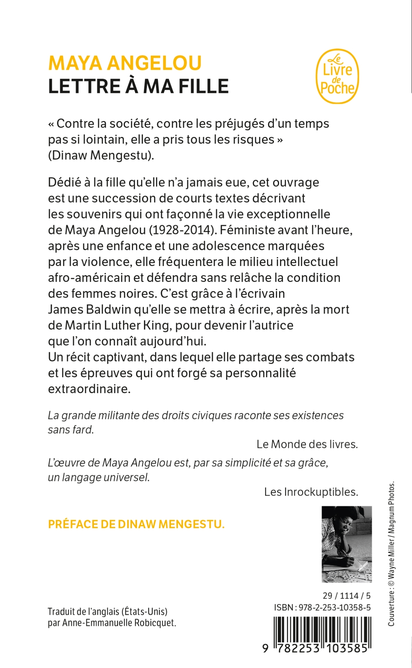 LETTRE A MA FILLE - Maya Angelou - LGF