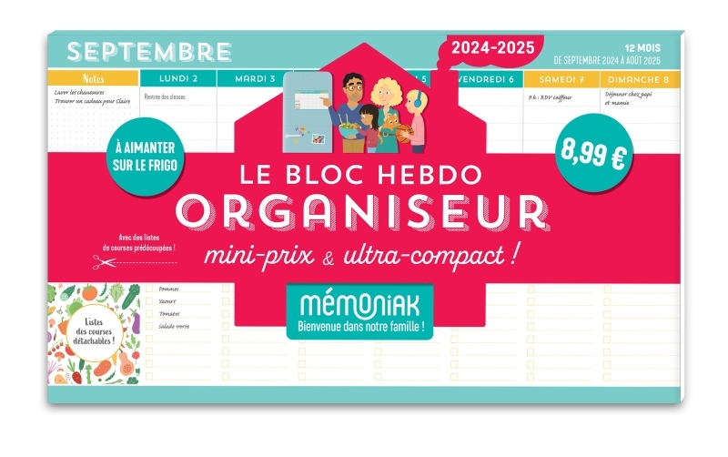 Le Bloc hebdo organiseur mini-prix & ultra-compact 2024-2025, 12 mois -  Nesk - 365 PARIS