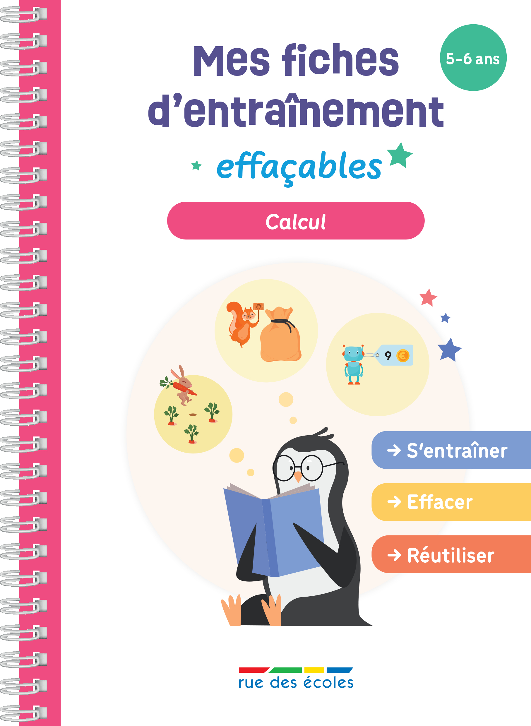 Mes fiches d'entraînement effaçables - Calcul - 5-6 ans - Marion Demoulin - RUE DES ECOLES