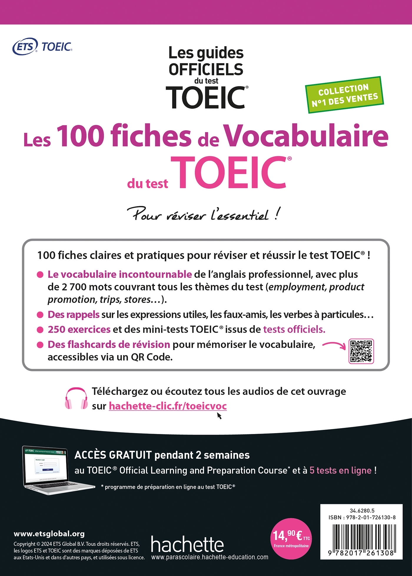 Les 100 fiches de vocabulaire du test TOEIC® (conforme au nouveau test TOEIC) -   - HACHETTE EDUC