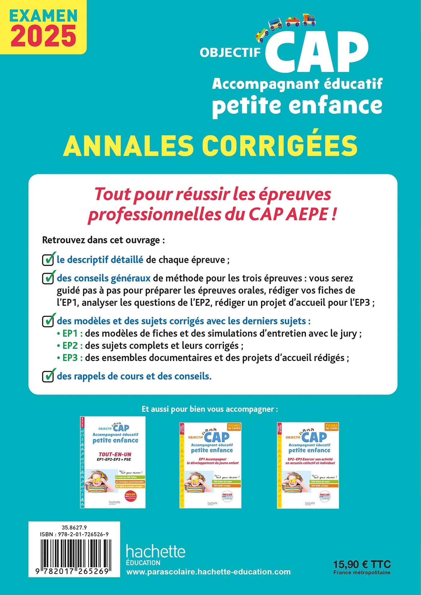 Objectif CAP Accompagnant Éducatif Petite Enfance, ANNALES (épreuves professionnelles) 2025 - Catherine Hervier - HACHETTE EDUC