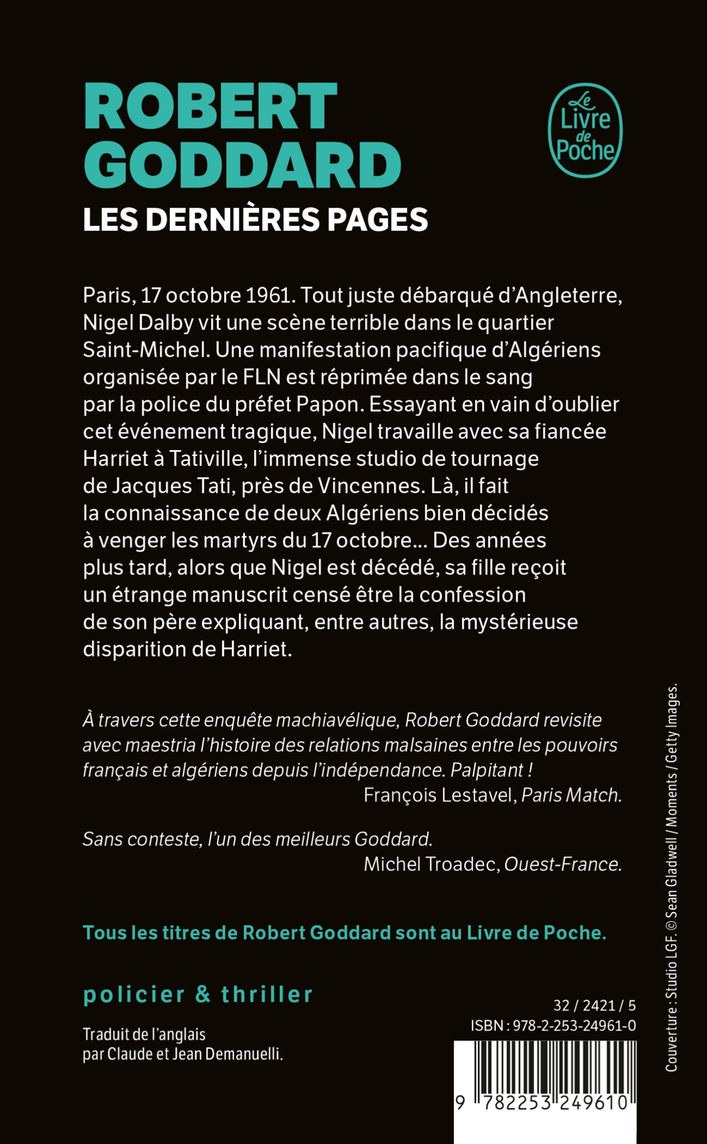 Les Dernières Pages - Robert Goddard - LGF