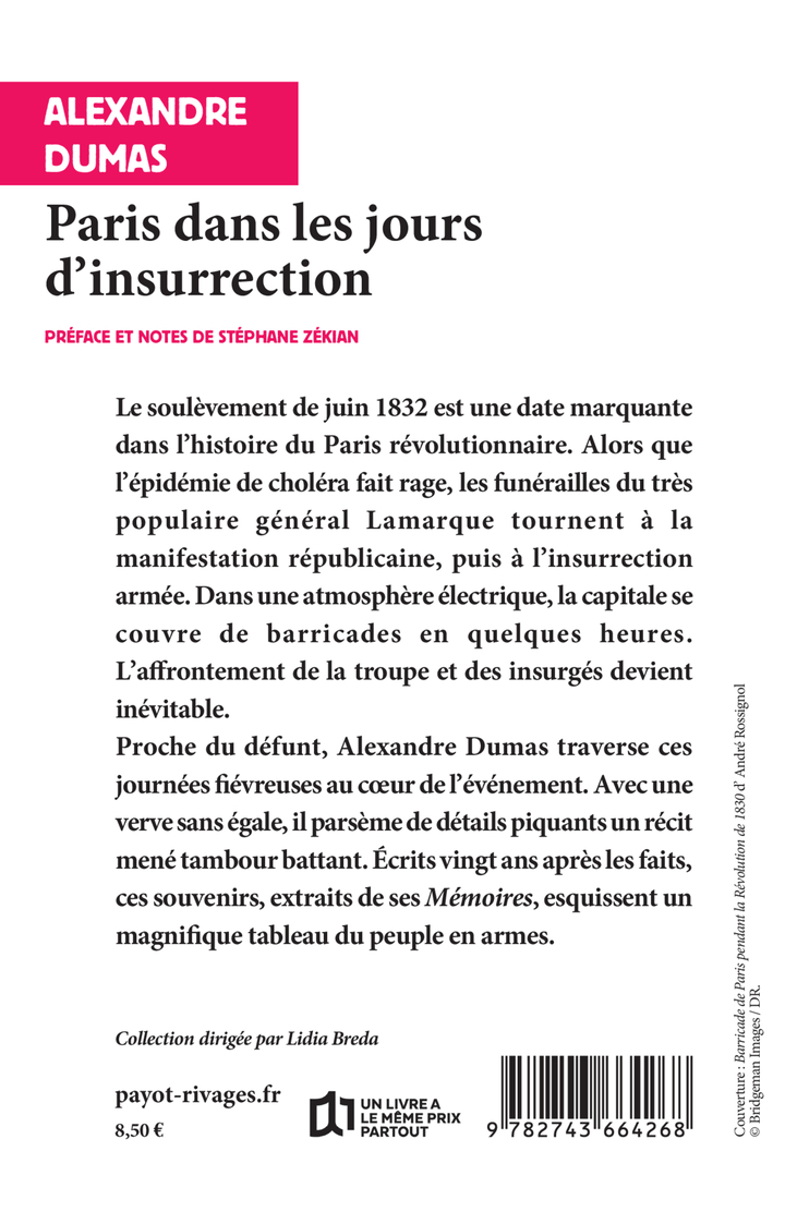 Paris dans les jours d'insurrection - Alexandre Dumas - RIVAGES